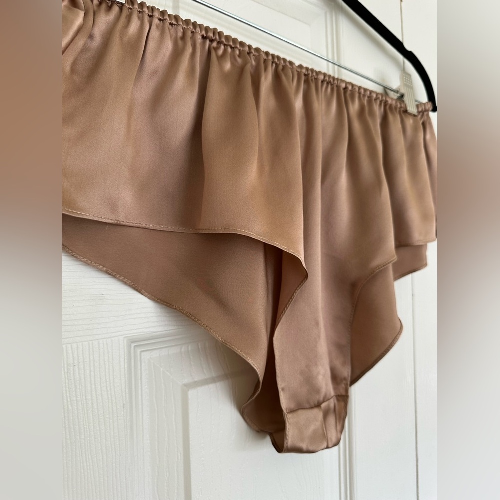 Rosamosario 100% Silk Satin Nude Panty Classic Cut Dune Nude Fawn Silk - Picture 3 of 13